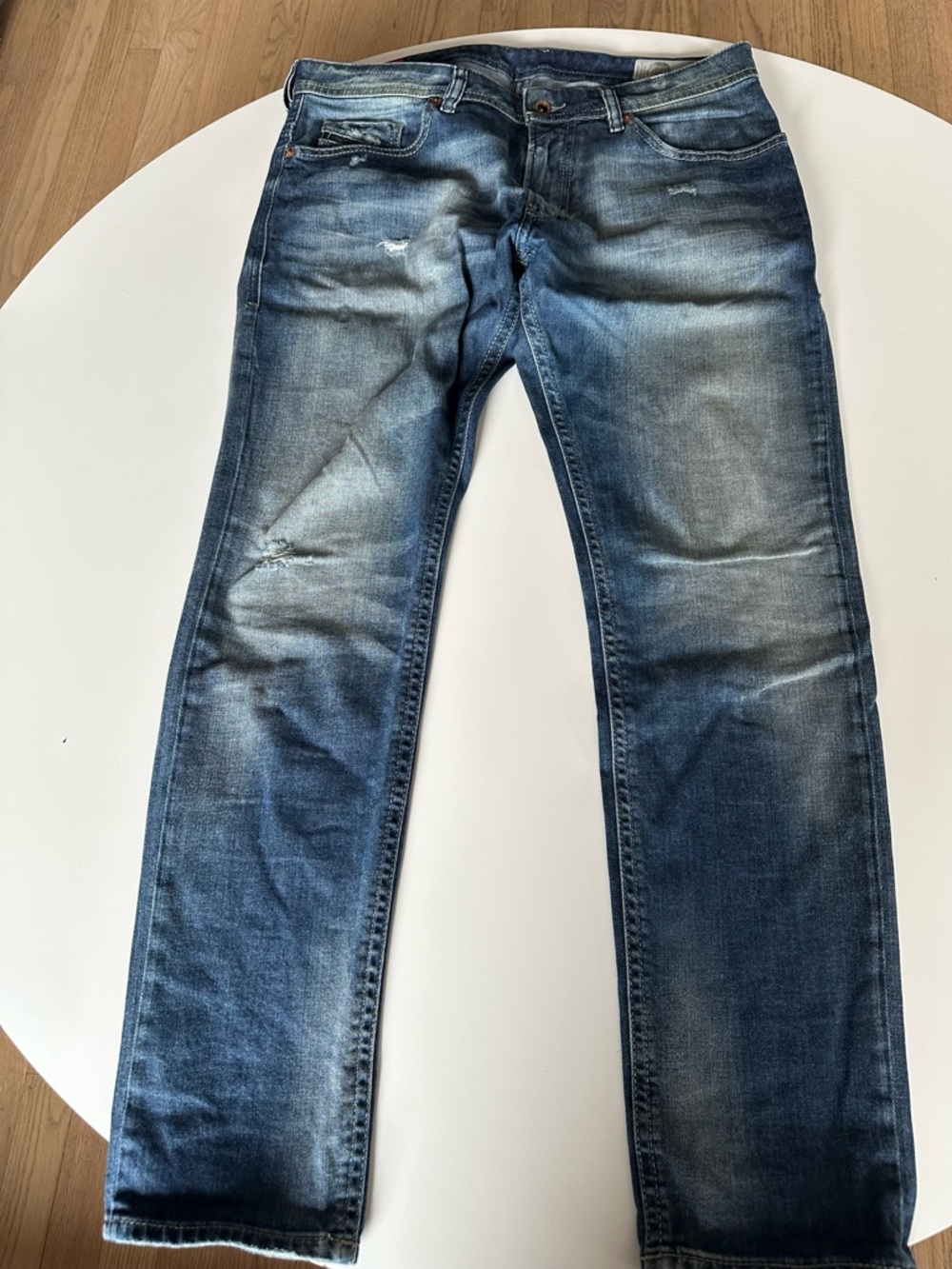 Diesel Men's Slim Straight Faded Blue Jeans